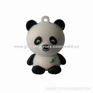 Panda-shaped USB Flash Drives, 1 to 64GB Memory Capacity